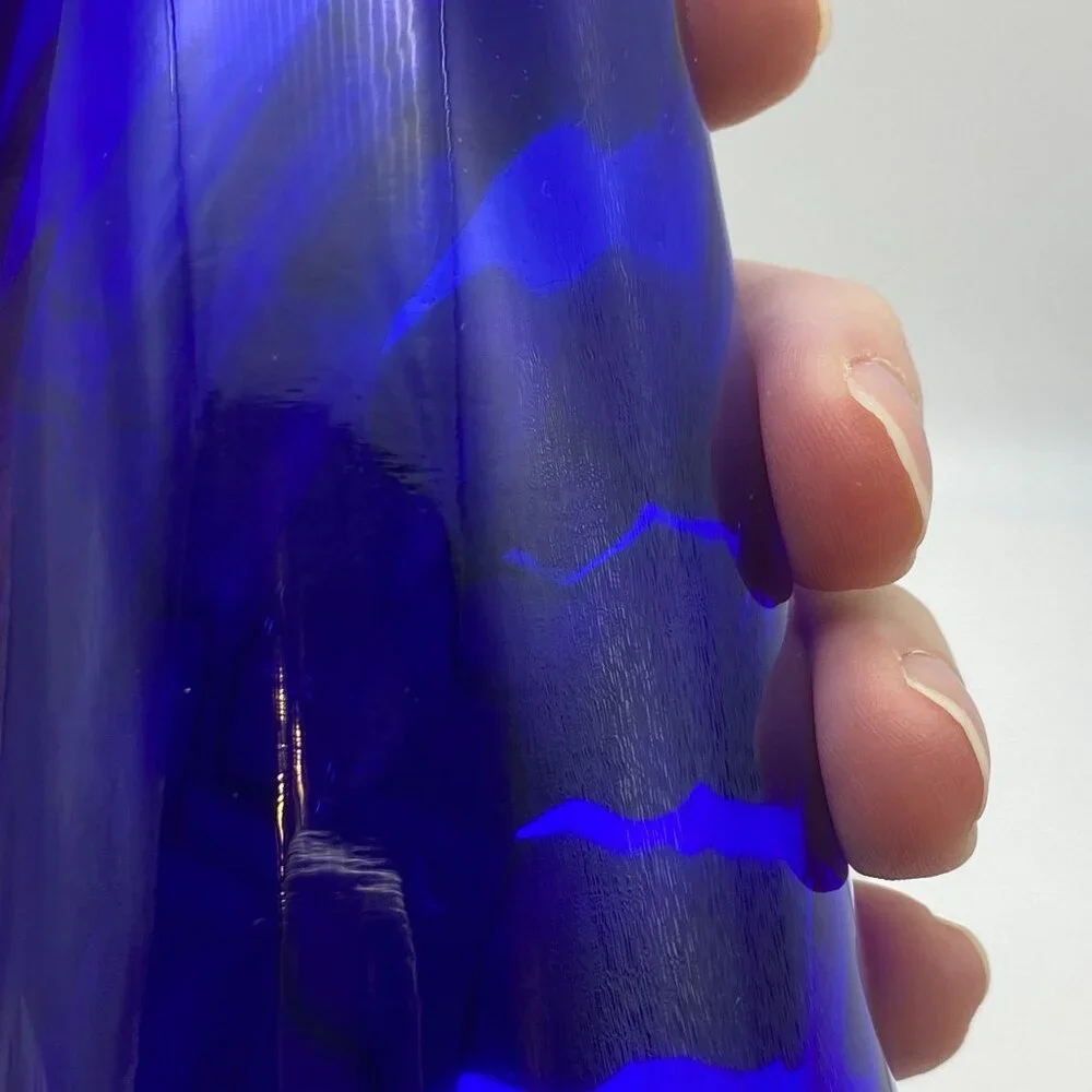 Vintage Bergdala glassworks cobalt blue flower vase‎ Sweden 8